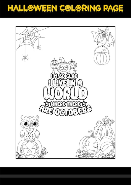 Halloween Quotes Coloring page Halloween coloring page for kids