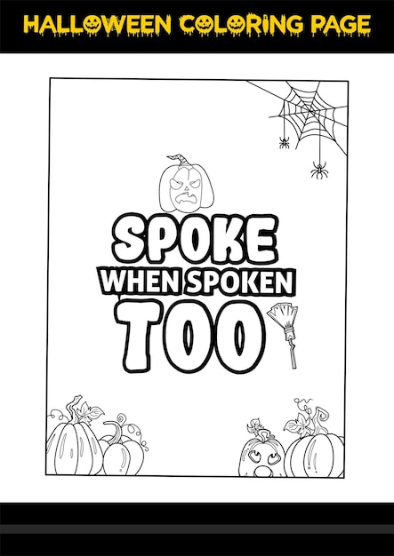 Halloween Quotes Coloring page Halloween coloring page for kids