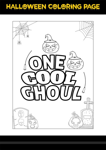 Vector halloween quotes coloring page halloween coloring page for kids