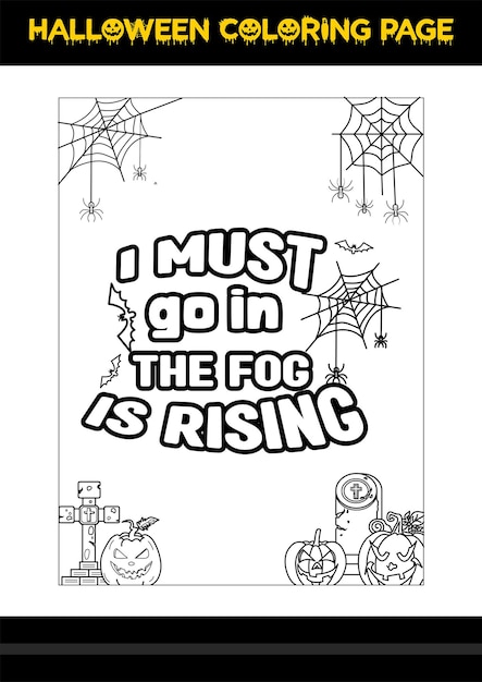 Halloween quotes coloring page halloween coloring page for kids