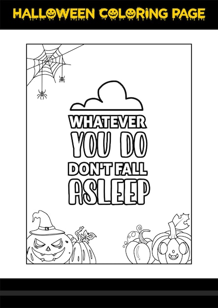 Halloween Quotes Coloring page Halloween coloring page for kids