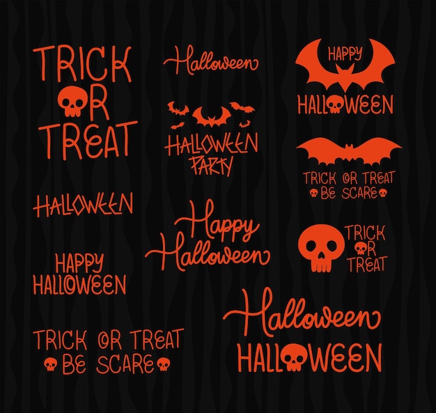 Halloween quotes set