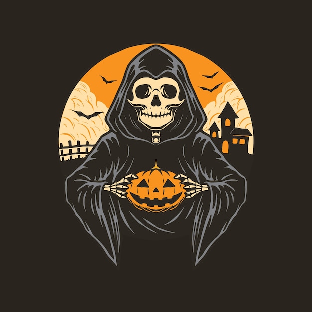 Halloween reaper illustration