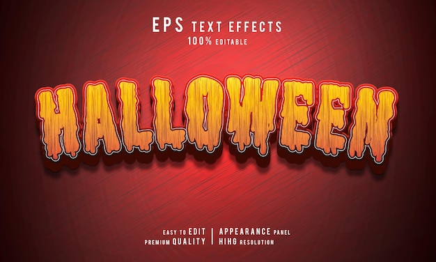 Vector halloween red ghost scary creative 3d editable text effect style template