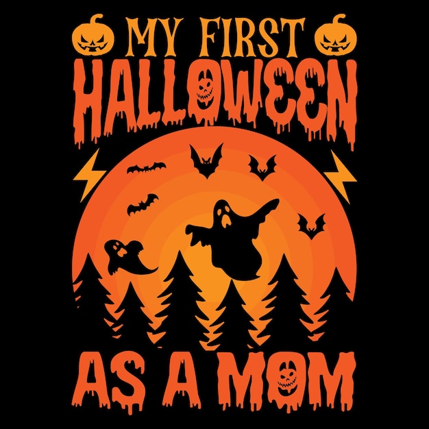 Хэллоуин Ретро Смешные винтажные иллюстрации Трендовая футболка