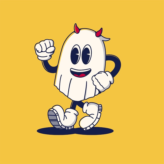 Halloween Retro Mascot Character Illustration