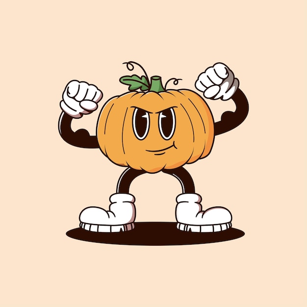 Vector halloween retro mascot character illustration