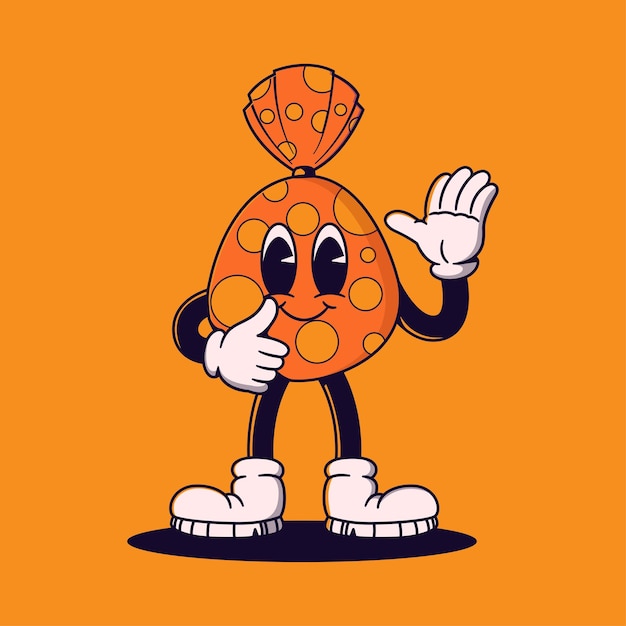 Halloween Retro Mascot Character Illustration