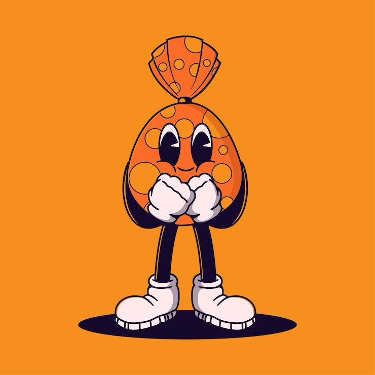 Vector halloween retro mascot character illustration