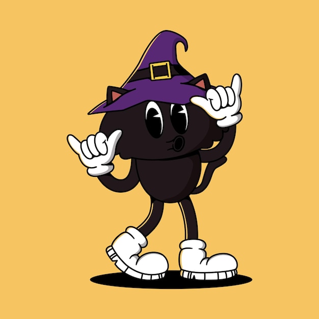 Halloween Retro Mascot Character Illustration