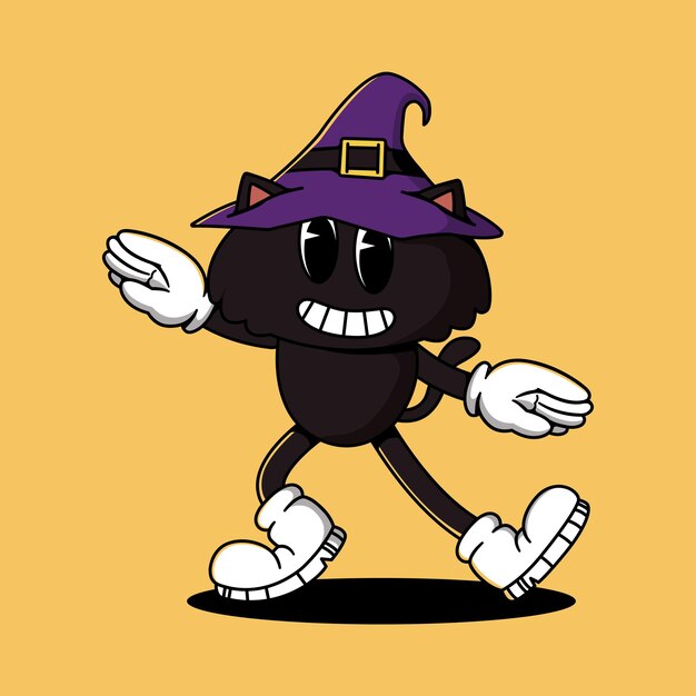 Halloween Retro Mascot Character Illustration