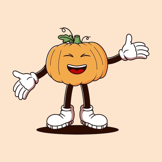 Halloween Retro mascotte karakter illustratie