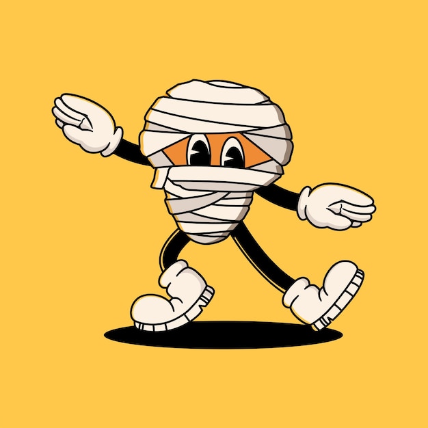 Halloween Retro mascotte karakter illustratie