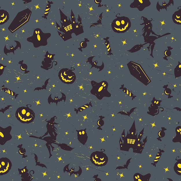 Halloween retro patroon