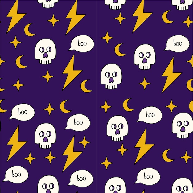 Halloween retro seamless pattern