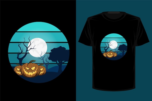 ハロウィーンのレトロなヴィンテージTシャツのデザイン