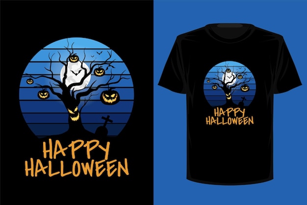 ハロウィーンのレトロなヴィンテージTシャツのデザイン