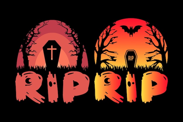 Halloween rip for tshirt design