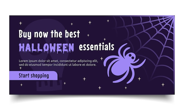 Halloween's sale banner or poster design template. Illustration of a Halloween background.