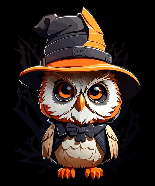 Vector halloween's sweetest owl a tshirt design featuring an adorable hatwearing bird