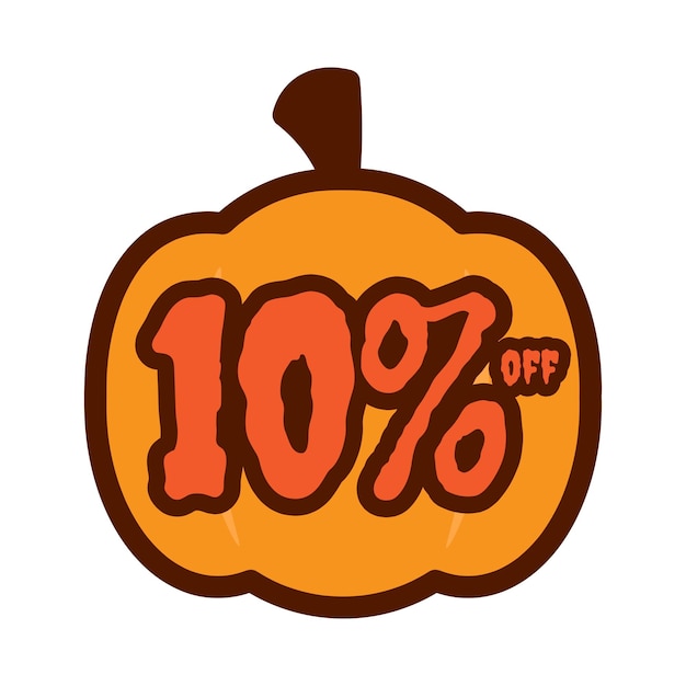 Halloween Sale 10 Percent Discount Vector Sticker Tag