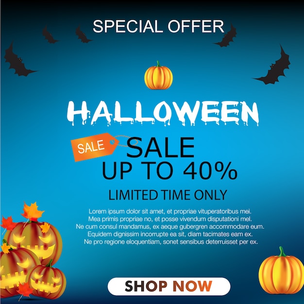 Vector halloween sale banner background vector