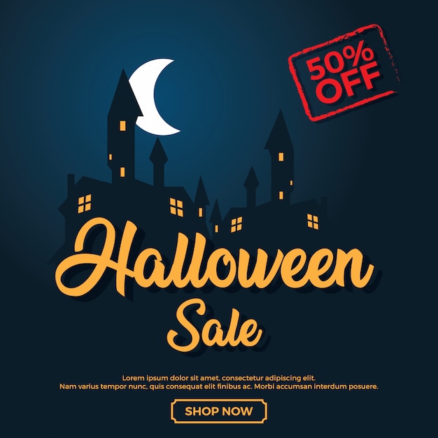 Halloween sale banner template