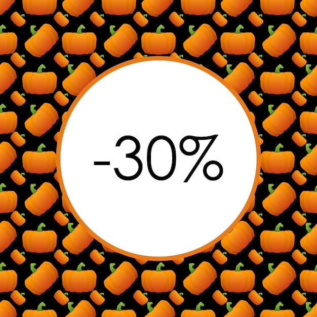 Vector halloween sale, discounts, patent pumpkins, black friday