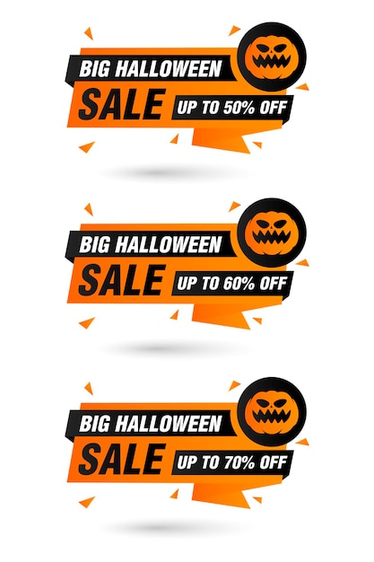 Halloween sale origami labels set Big Halloween sale 50 60 70 off discount