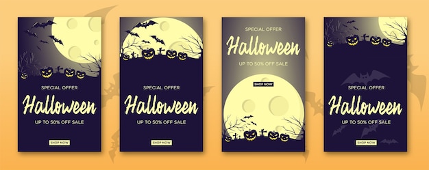 Halloween sale pack in dark blue color.