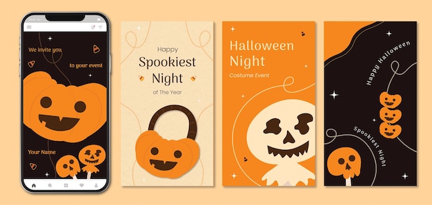 Vector halloween sale post template