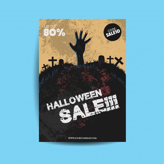 Vector halloween sale poster