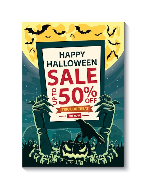 Vector halloween sale poster