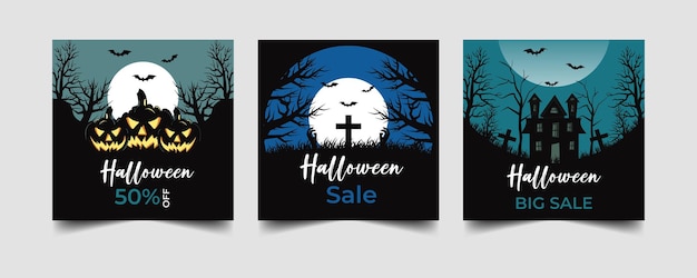 Halloween Sale social media postbannerontwerp