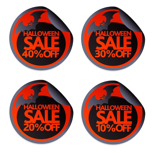 Halloween sale stickers with bat 10203040