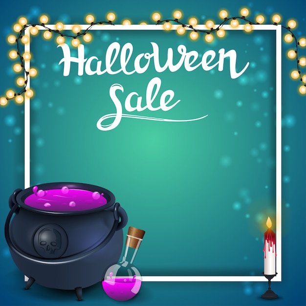 Halloween sale template for discount banner