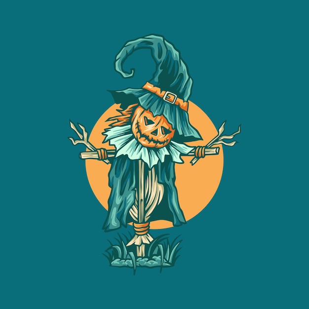 Vector halloween scarecrow illustration