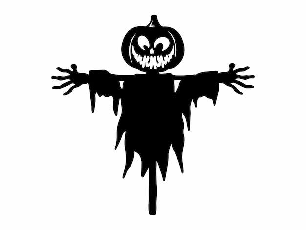 Halloween Scarecrow Silhouette Illustration