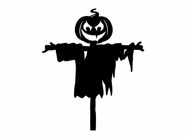Halloween Scarecrow Silhouette Illustration