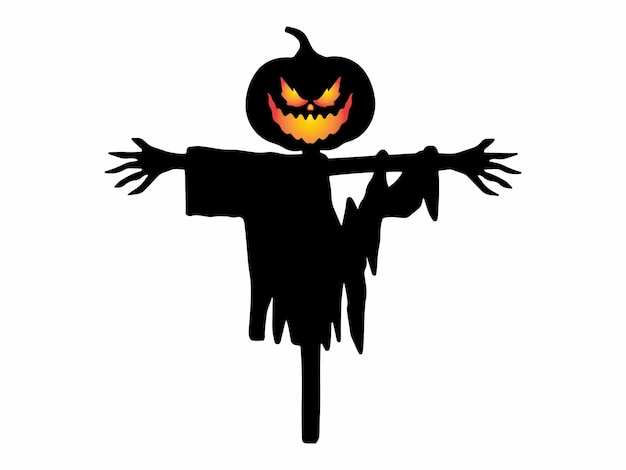 Halloween Scarecrow Silhouette Illustration