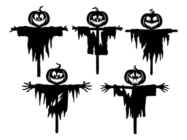 Halloween Scarecrow Silhouette Illustration