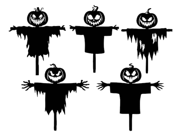 Halloween Scarecrow Silhouette Illustration