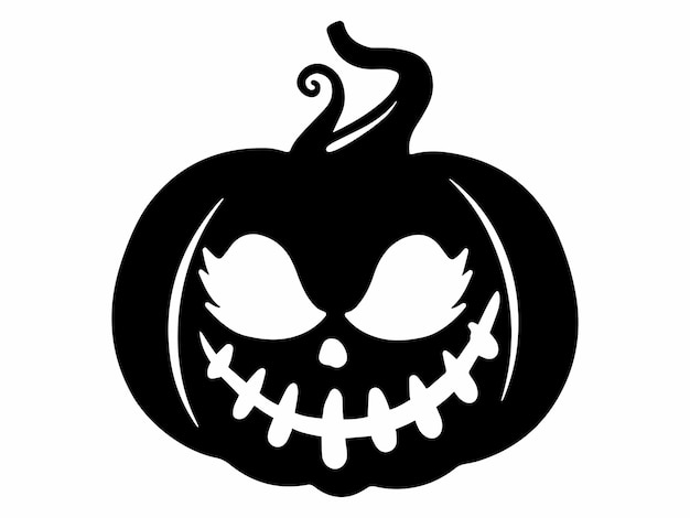 Halloween Scary Face Pumpkin Illustration