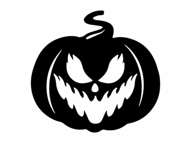 Halloween Scary Face Pumpkin Illustration