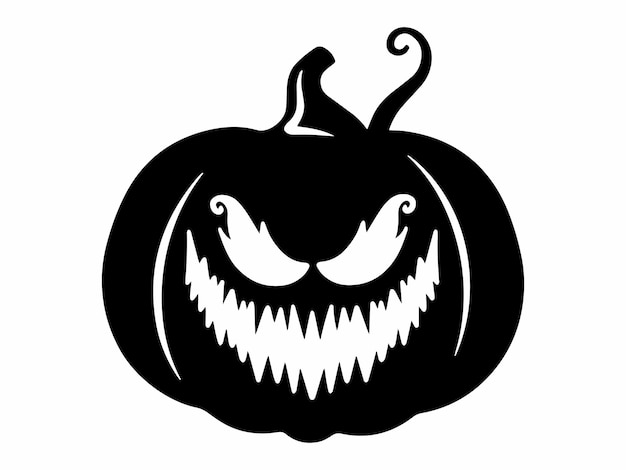 Halloween Scary Face Pumpkin Illustration