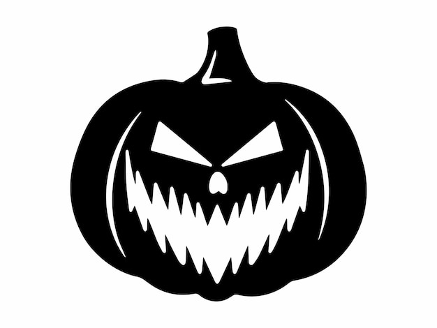 Halloween Scary Face Pumpkin Illustration