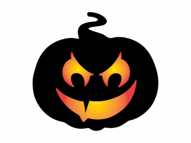 Halloween Scary Face Pumpkin Illustration