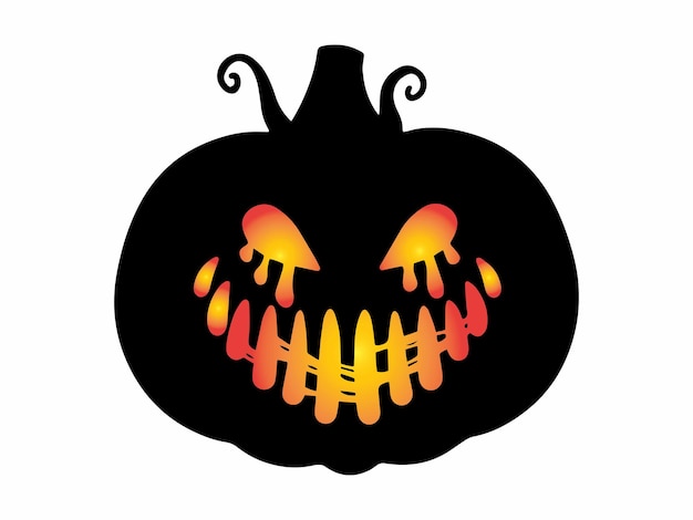 Halloween Scary Face Pumpkin Illustration