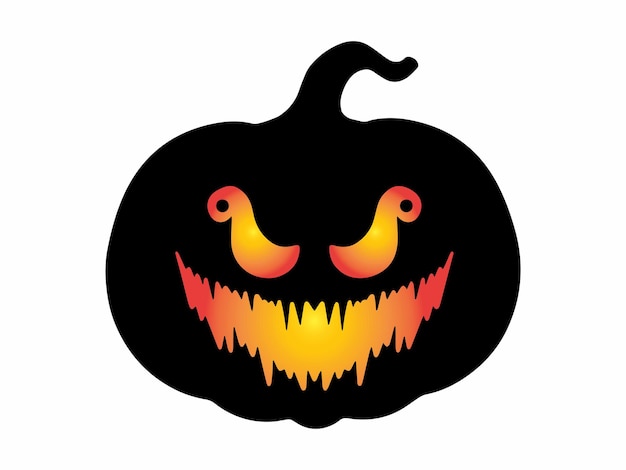 Halloween Scary Face Pumpkin Illustration