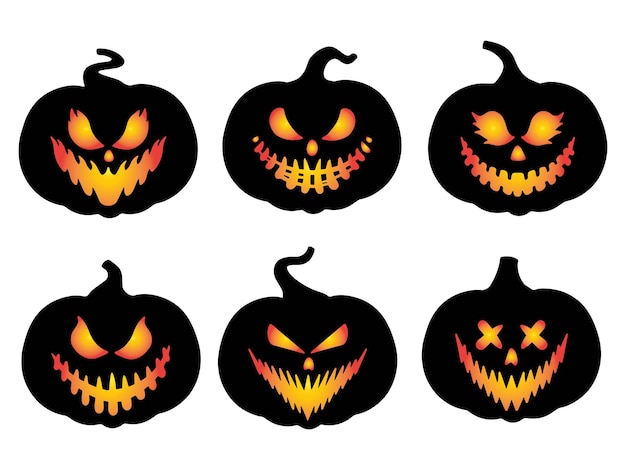 Halloween Scary Face Pumpkin Illustration